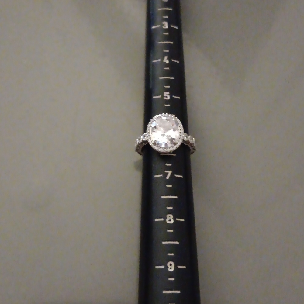 Judith Ripka Silver Ring with Sparkling Clear Gem